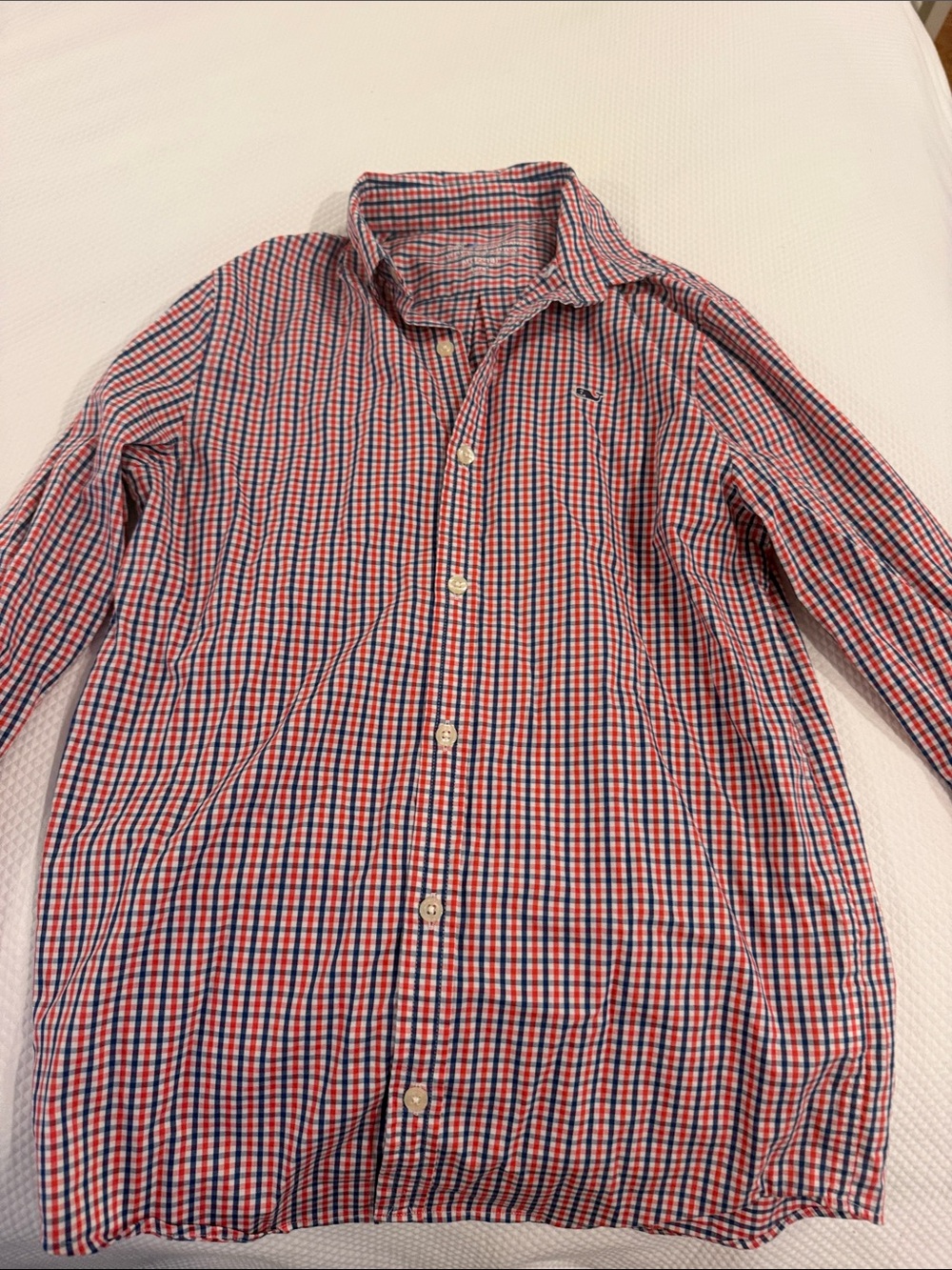 Vineyard Vines Red and Blue Gingham Button-Down Shirt